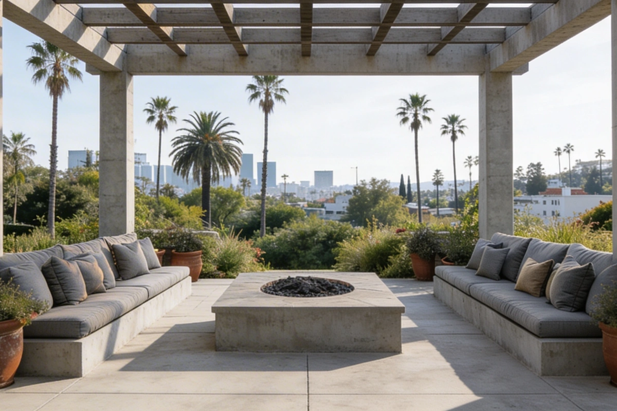 Stamped concrete patio installation in Los Angeles by Patio Chic LA