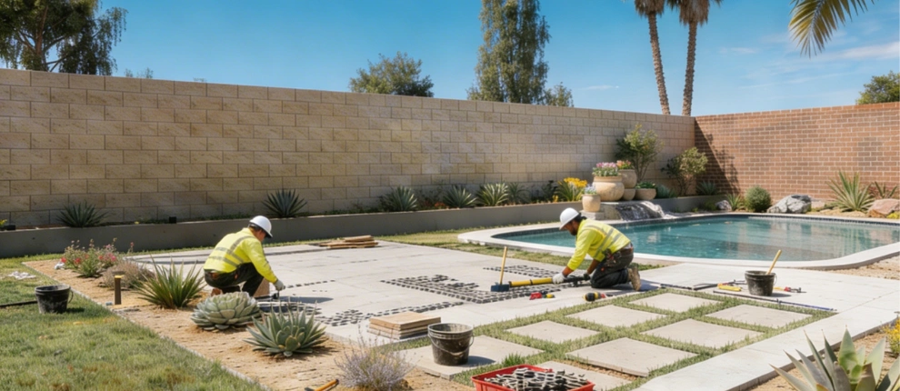 Professional patio construction crew in Los Angeles by Patio Chic LA